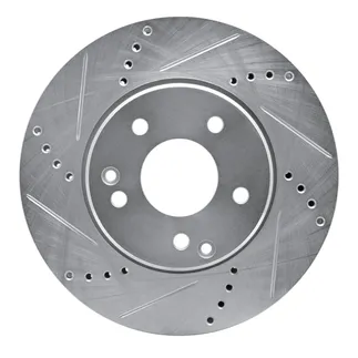 R1 Concepts EDZ-63047L Brake Rotor Drilled and Slotted Silver